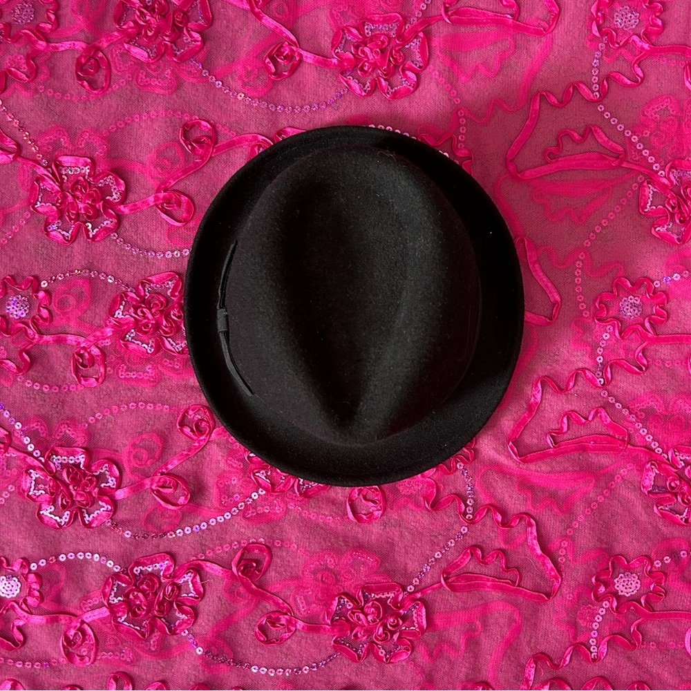black wool fedora